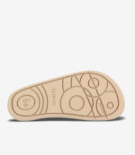 Beige gummisål på Be Lenka barfodssko med cirkulære grebsmønstre, PLAY 25/18 TC, minimalistisk design med bred tåboks.