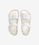 White Sparkle Be Lenka Miami barfodssko til kvinder, bred tåboks, åbne tæer, glitterremme, polstret fodseng.