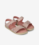 Be Lenka Bounty Aqua barfodssandaler til børn med velcroremme, bred tåboks og beige såler; minimalistisk sommerfodtøj.