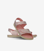 Aqua Be Lenka Bounty barfodssandaler til børn med velcroremme, bred tåboks og beige såler; minimalistisk sommerfodtøj.