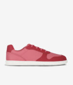 Be Lenka Miami barfodssko i pink og mørkerød, minimalistiske sneakers med lav top, hvid sål og bred tåboks.