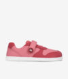 Be Lenka Scoot Kids barfodssneakers, lys og mørk pink, bred tåboks, minimalistisk stil, velcrorem, hvid sål.