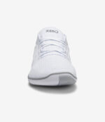 Hvide Xero Nexus Knit barfodssko med overdel i mesh, minimalistisk sneaker-stil, bred tåboks og letvægtskomfort.
