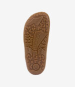 Brun gummisål på barfodssko med bred tå, struktureret greb, Froddo BAREFOOT-logo og størrelse 31 ved hælen.