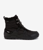 Armygrøn Xero Alpine barfodsstøvle til mænd, høj top, bred tåboks, robust slidbane, ankelfor i imiteret pels, minimalistisk design.